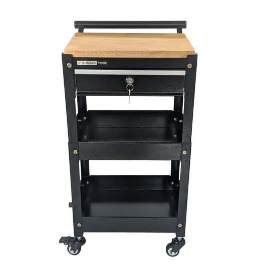 TC2-210 Compact Tool Cart 2-Tier with Lockable Drawer