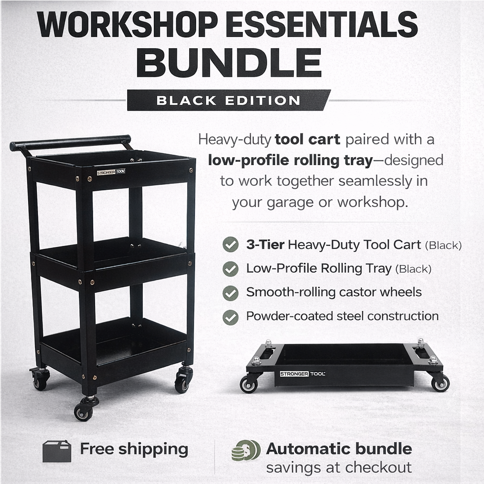 Compact Tool Cart & Low-profile Rolling Tray | TC3-3-300 & RT-4030
