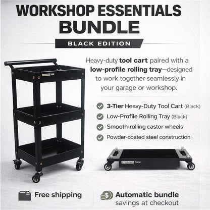 Compact Tool Cart & Low-profile Rolling Tray | TC3-3-300 & RT-4030