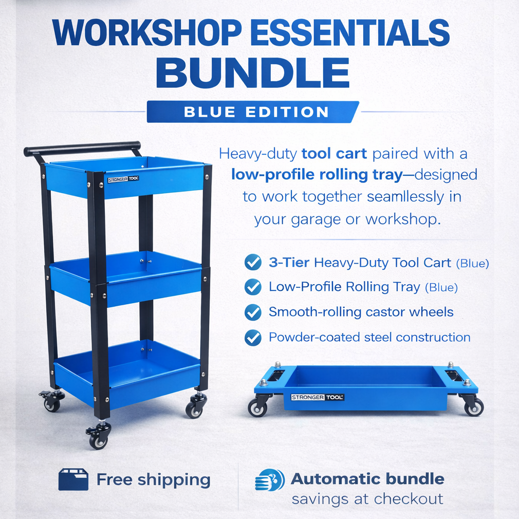 Compact Tool Cart & Low-profile Rolling Tray | TC3-3-300 & RT-4030