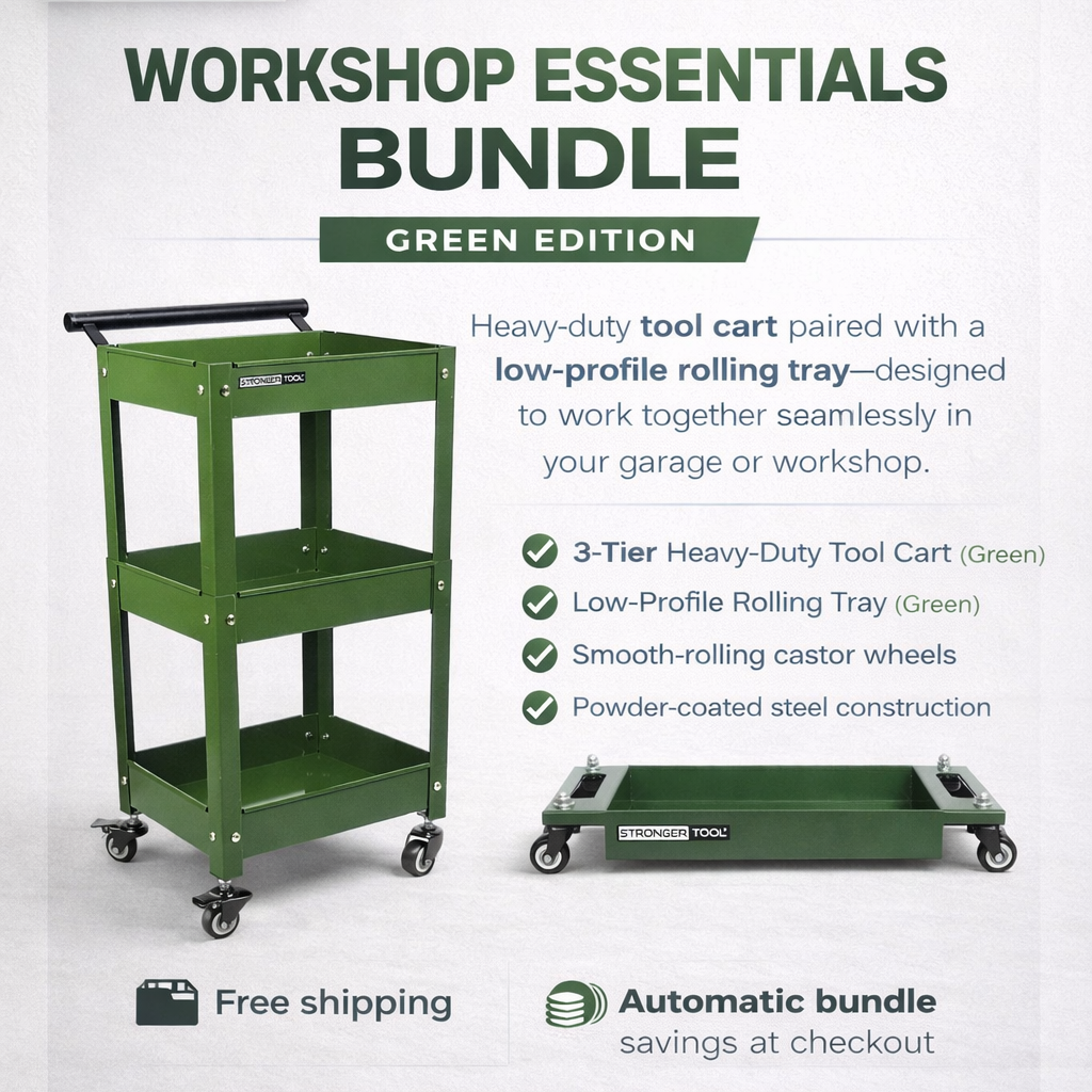 Compact Tool Cart & Low-profile Rolling Tray | TC3-3-300 & RT-4030