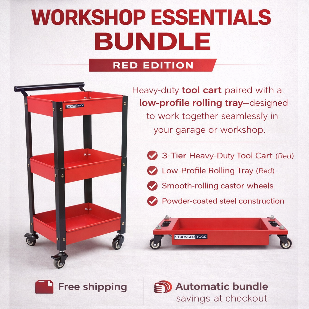 Compact Tool Cart & Low-profile Rolling Tray | TC3-3-300 & RT-4030