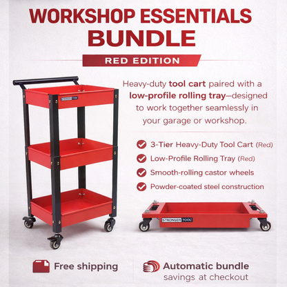 Compact Tool Cart & Low-profile Rolling Tray | TC3-3-300 & RT-4030