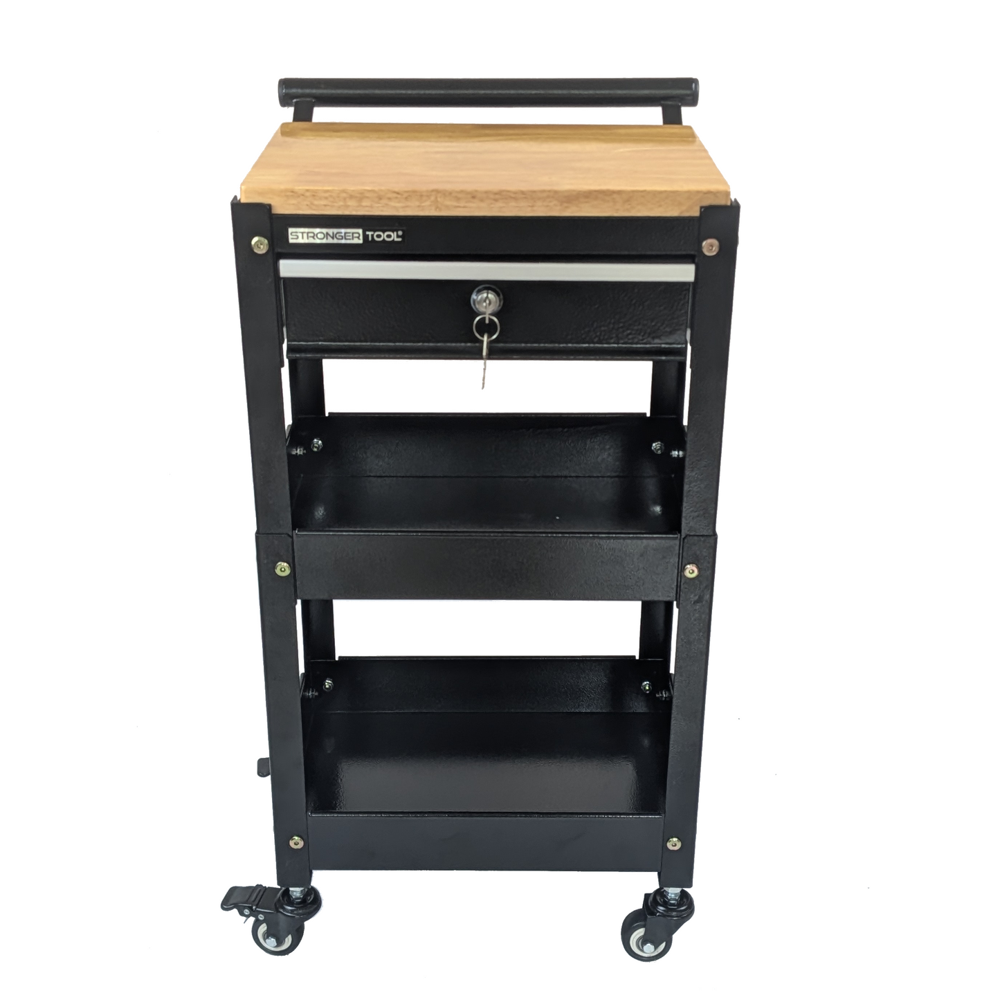 TC2-210 Compact Tool Cart 2-Tier with Lockable Drawer
