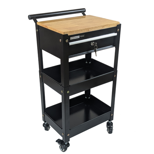 TC2-210 Compact Tool Cart 2-Tier with Lockable Drawer