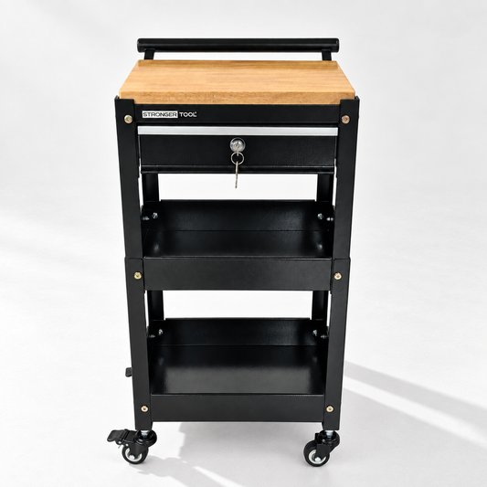 TC3-210 Compact 2-Tier Tool Cart with Lockable Drawer