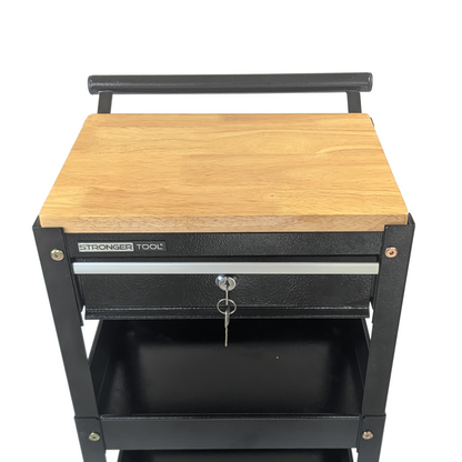 TC2-210 Compact Tool Cart 2-Tier with Lockable Drawer