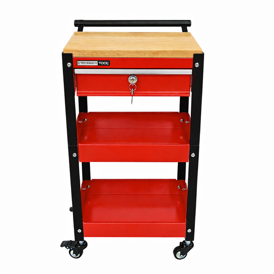 TC2-210 Compact Tool Cart 2-Tier with Lockable Drawer