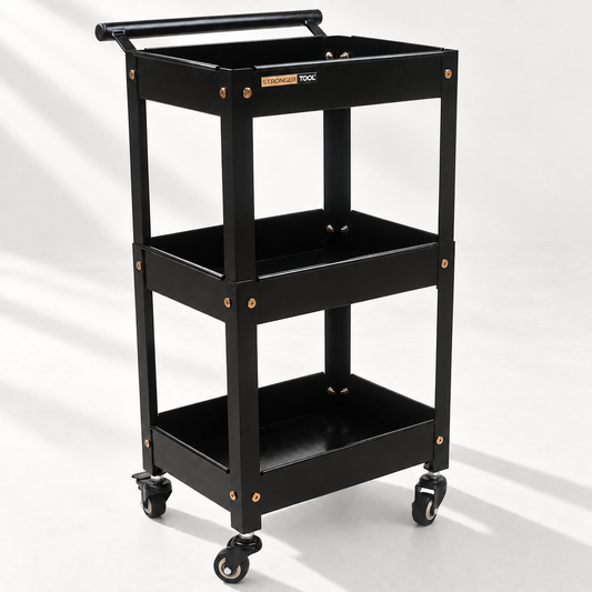 TC3-300 Compact 3-Tier Tool Cart – Steel Workshop Trolley